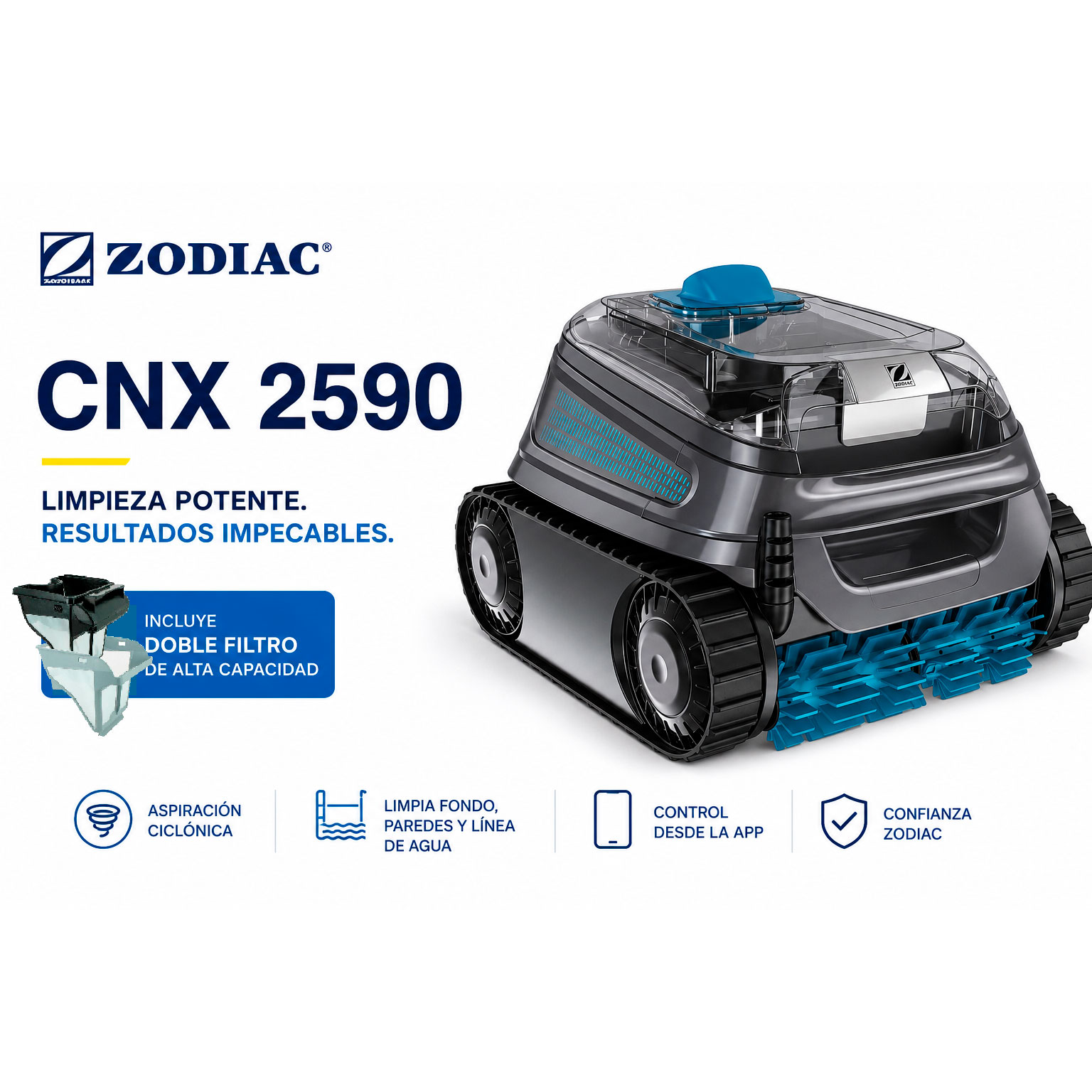 ZODIAC CNX 2590 Y FILTRO DUAL
